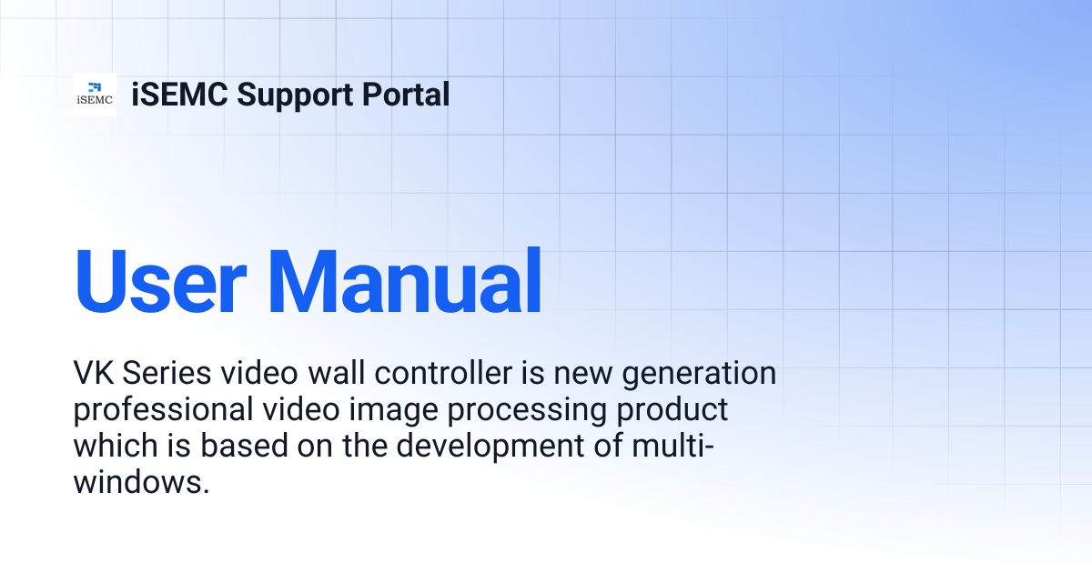 User Manual | iSEMC Support Portal